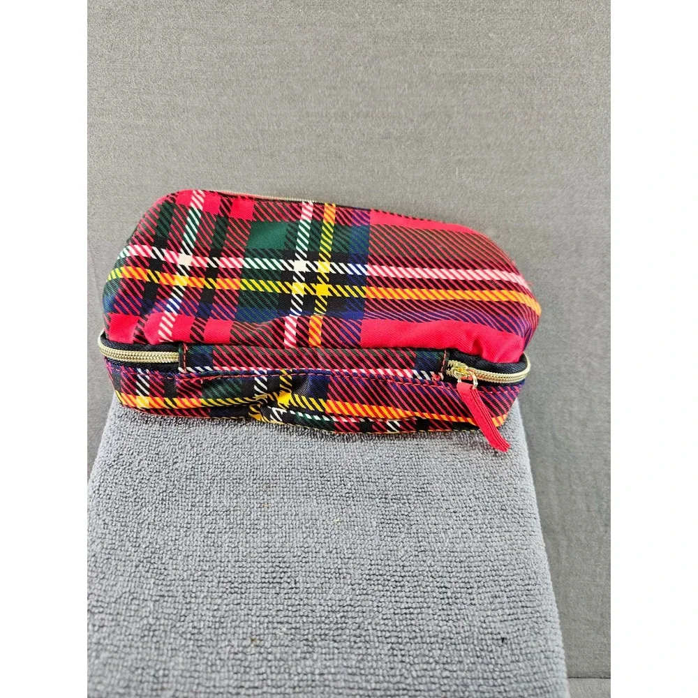 Estee Lauder Red Recycled Fabric Cosmetic Makeup Bag Travel bag (sku 154)
